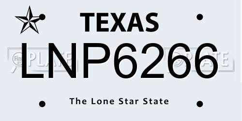 LNP6266 Texas License Plate