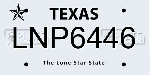 LNP6446 Texas License Plate