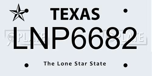 LNP6682 Texas License Plate