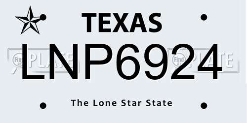 LNP6924 Texas License Plate