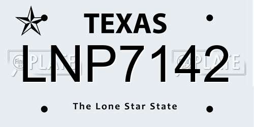 LNP7142 Texas License Plate