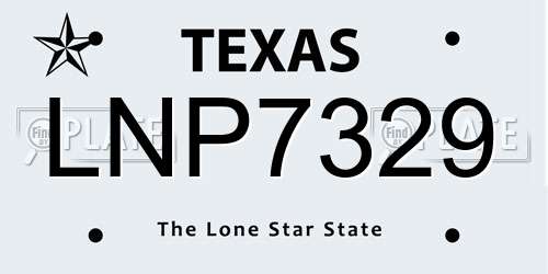 LNP7329 Texas License Plate
