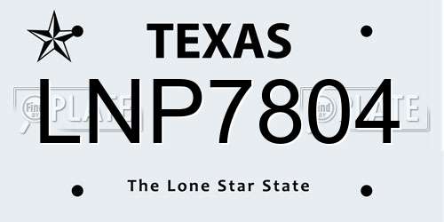 LNP7804 Texas License Plate