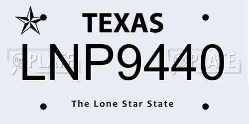LNP9440 Texas License Plate