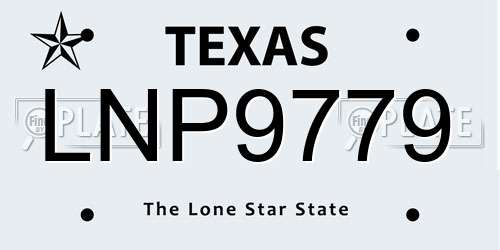 LNP9779 Texas License Plate