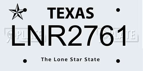 LNR2761 Texas License Plate