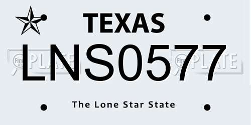 LNS0577 Texas License Plate