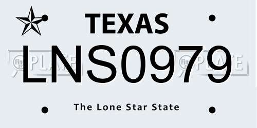 LNS0979 Texas License Plate