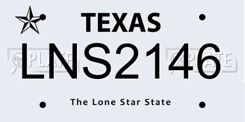 LNS2146 Texas License Plate
