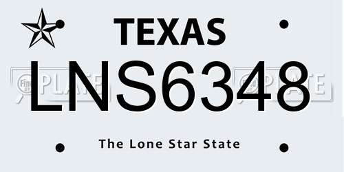 LNS6348 Texas License Plate