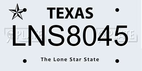 LNS8045 Texas License Plate