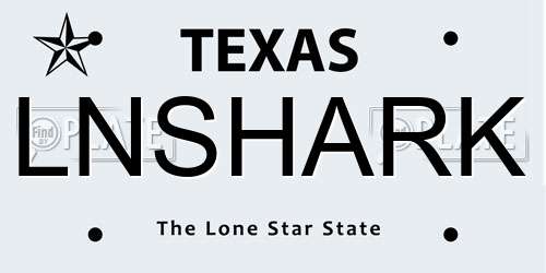 LNSHARK Texas License Plate