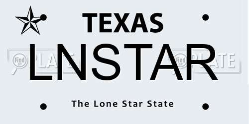 LNSTAR Texas License Plate