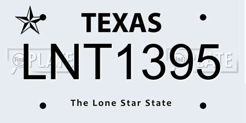 LNT1395 Texas License Plate
