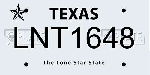 LNT1648 Texas License Plate