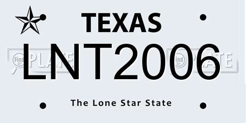 LNT2006 Texas License Plate