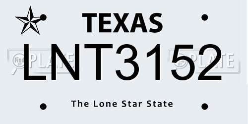 LNT3152 Texas License Plate