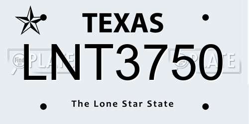 LNT3750 Texas License Plate