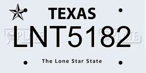 LNT5182 Texas License Plate