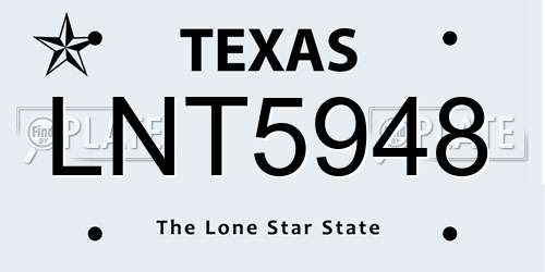 LNT5948 Texas License Plate