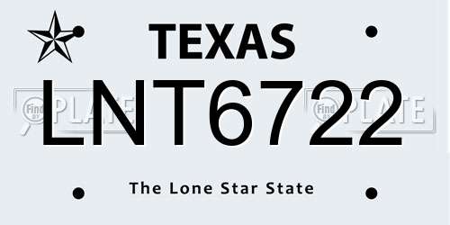 LNT6722 Texas License Plate