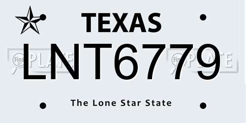 LNT6779 Texas License Plate