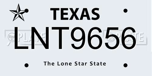 LNT9656 Texas License Plate