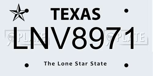 LNV8971 Texas License Plate