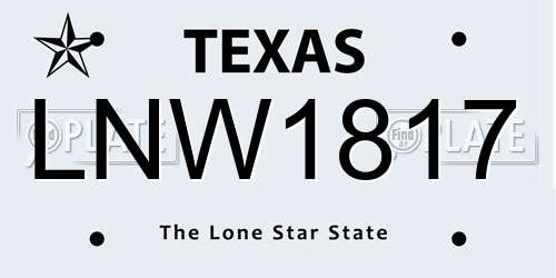 LNW1817 Texas License Plate