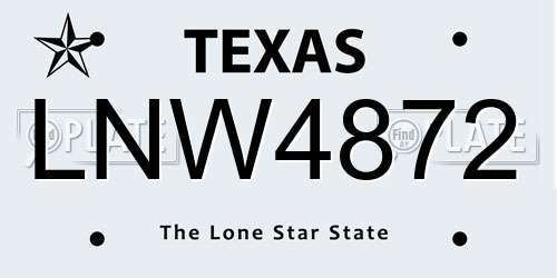 LNW4872 Texas License Plate