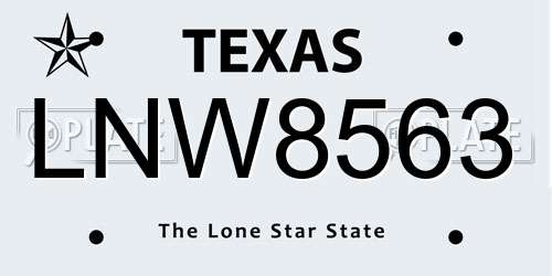 LNW8563 Texas License Plate