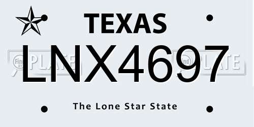 LNX4697 Texas License Plate