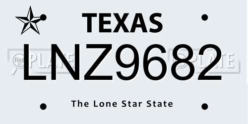 LNZ9682 Texas License Plate