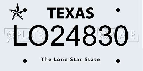LO24830 Texas License Plate
