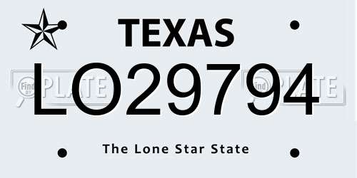 LO29794 Texas License Plate