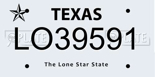 LO39591 Texas License Plate