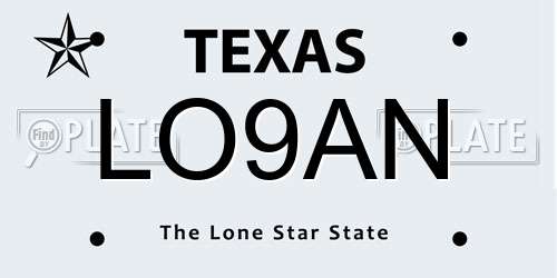 LO9AN Texas License Plate
