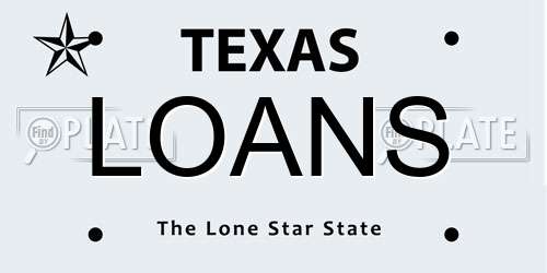 LOANS Texas License Plate