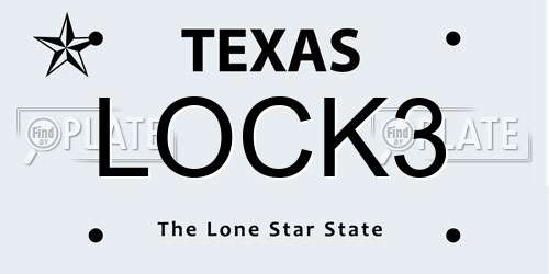 LOCK3 Texas License Plate