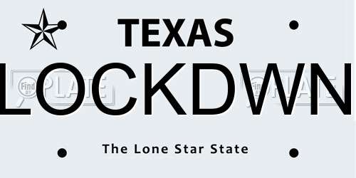 LOCKDWN Texas License Plate