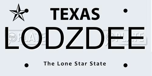LODZDEE Texas License Plate