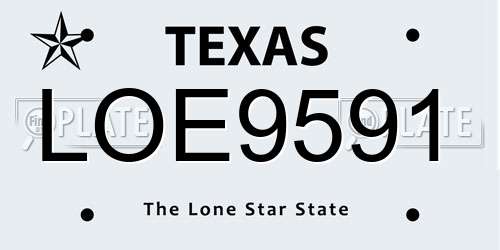 LOE9591 Texas License Plate