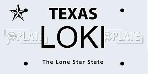 LOKI Texas License Plate