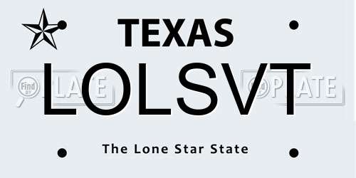 LOLSVT Texas License Plate