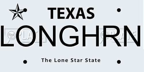 LONGHRN Texas License Plate