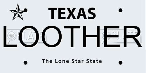 LOOTHER Texas License Plate