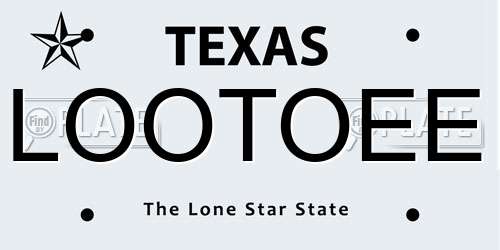 LOOTOEE Texas License Plate