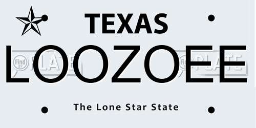 LOOZOEE Texas License Plate