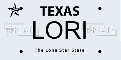 LORI Texas License Plate