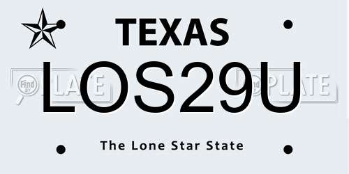LOS29U Texas License Plate